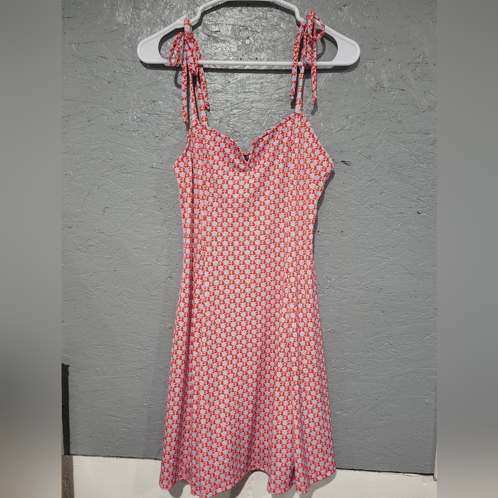 Lily Rose Womens Floral Red & Blue Mini Dress Size Large